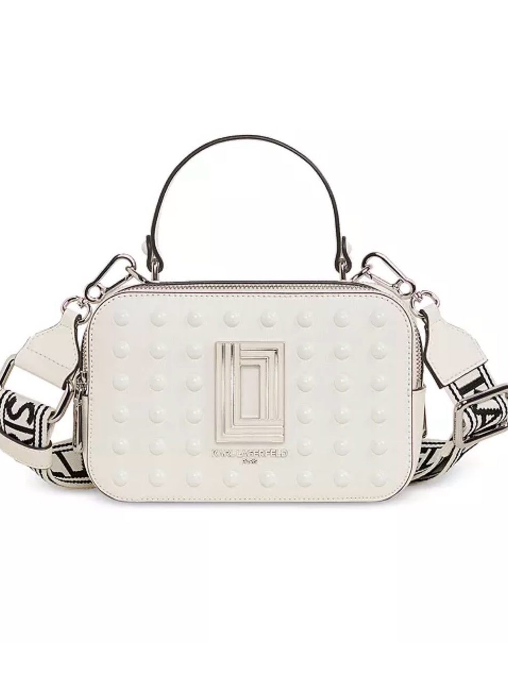 KARL LAGERFELD NWT PARIS Winter White Simone Camera Crossbody Bag Retail $228